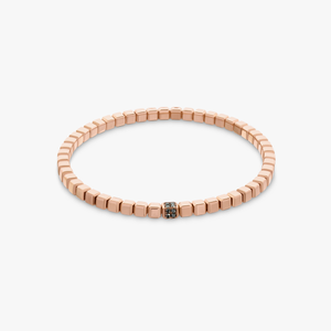 Quadro Cube bracelet with black diamonds and 18k rose gold