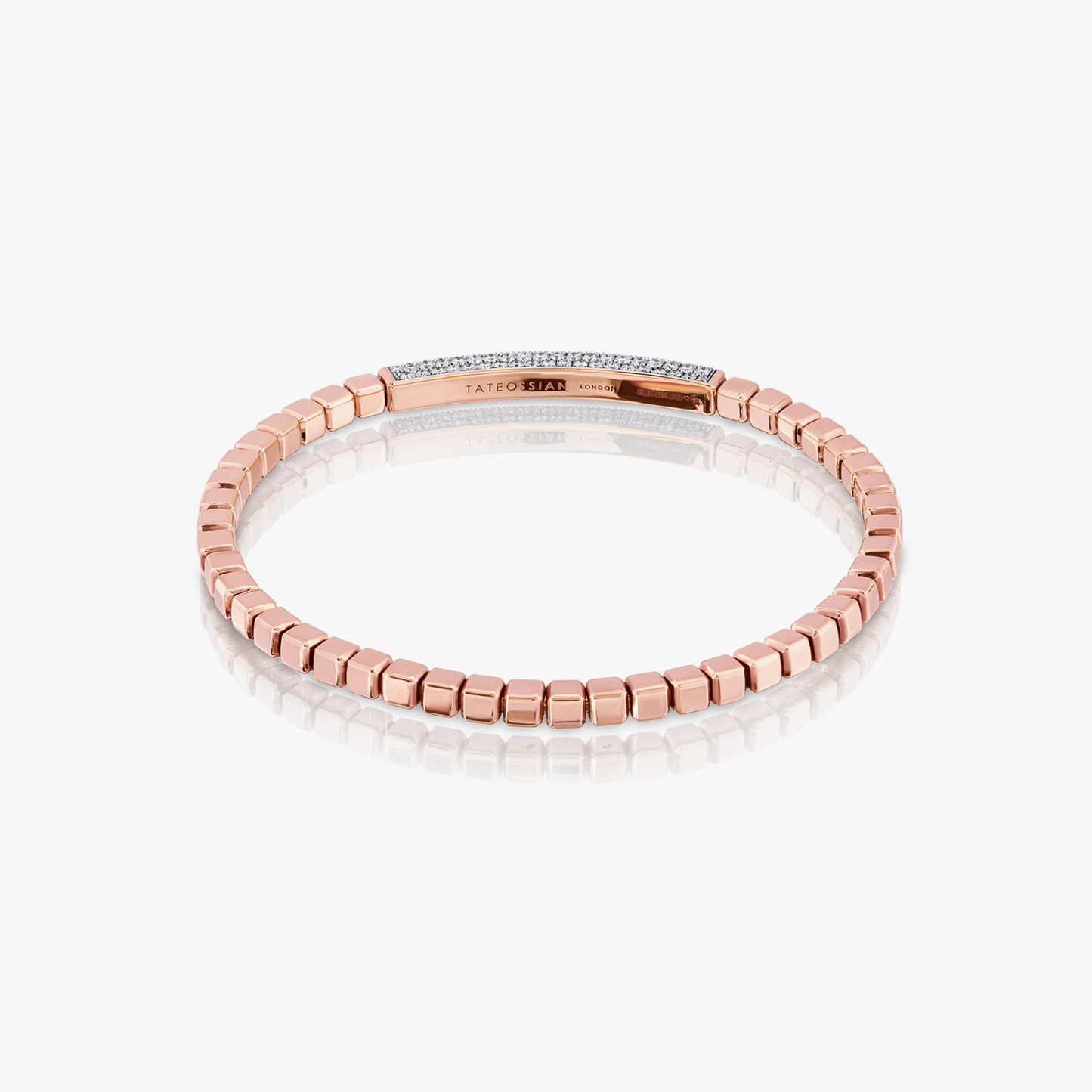 Quadro Multi ID bracelet with white diamonds and 18k rose gold (UK) 3