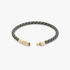 Chalif bracelet in woven gold and grey steel with 18k gold (UK) 4