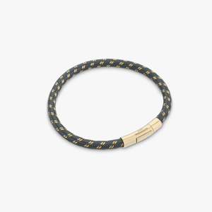 Chalif bracelet in woven gold and grey steel with 18k gold (UK) 2