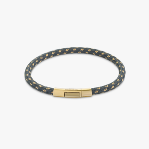 Chalif bracelet in woven gold and grey steel with 18k gold (UK) 1