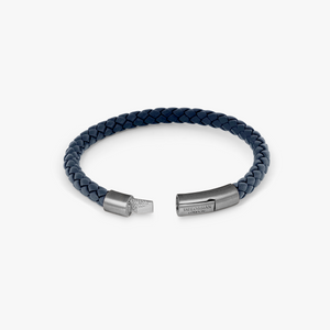 Charles bracelet in Italian navy leather with sterling silver (UK) 3