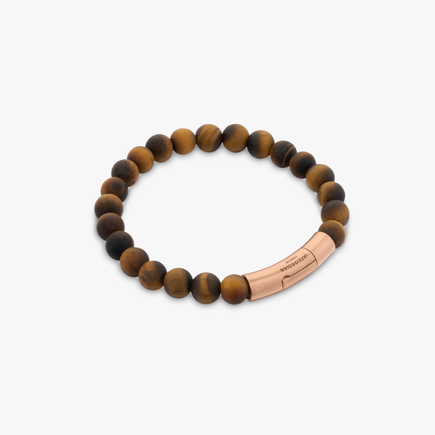 Tubo semi-precious bracelet in tiger eye and 18k rose gold (UK) 2