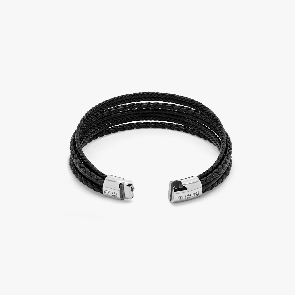 Cobra Multi-Strand Leather Bracelet In Black