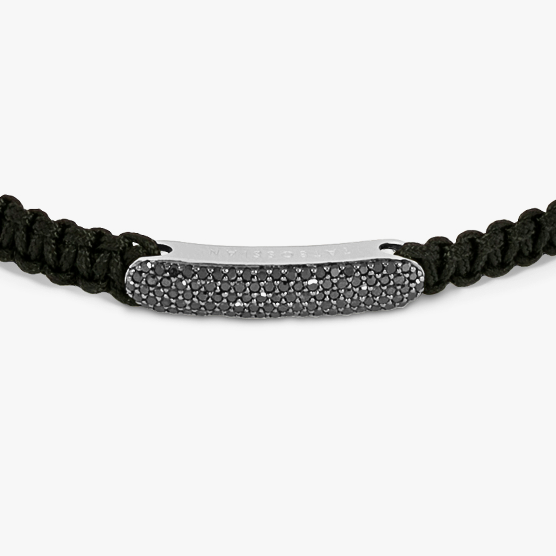 MacramÃ© Diamond Baton Bracelet with 99 Black Diamonds (0.308ct) (UK) 3