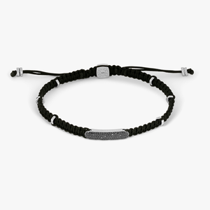 MacramÃ© Diamond Baton Bracelet with 99 Black Diamonds (0.308ct) (UK) 1