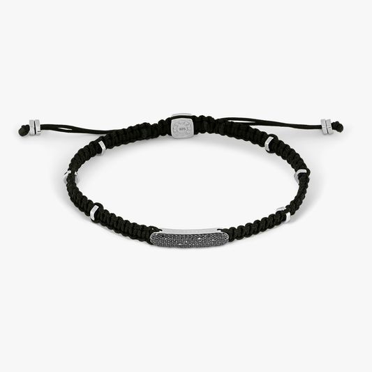 MacramÃ© Diamond Baton Bracelet with 99 Black Diamonds (0.308ct) (UK) 1