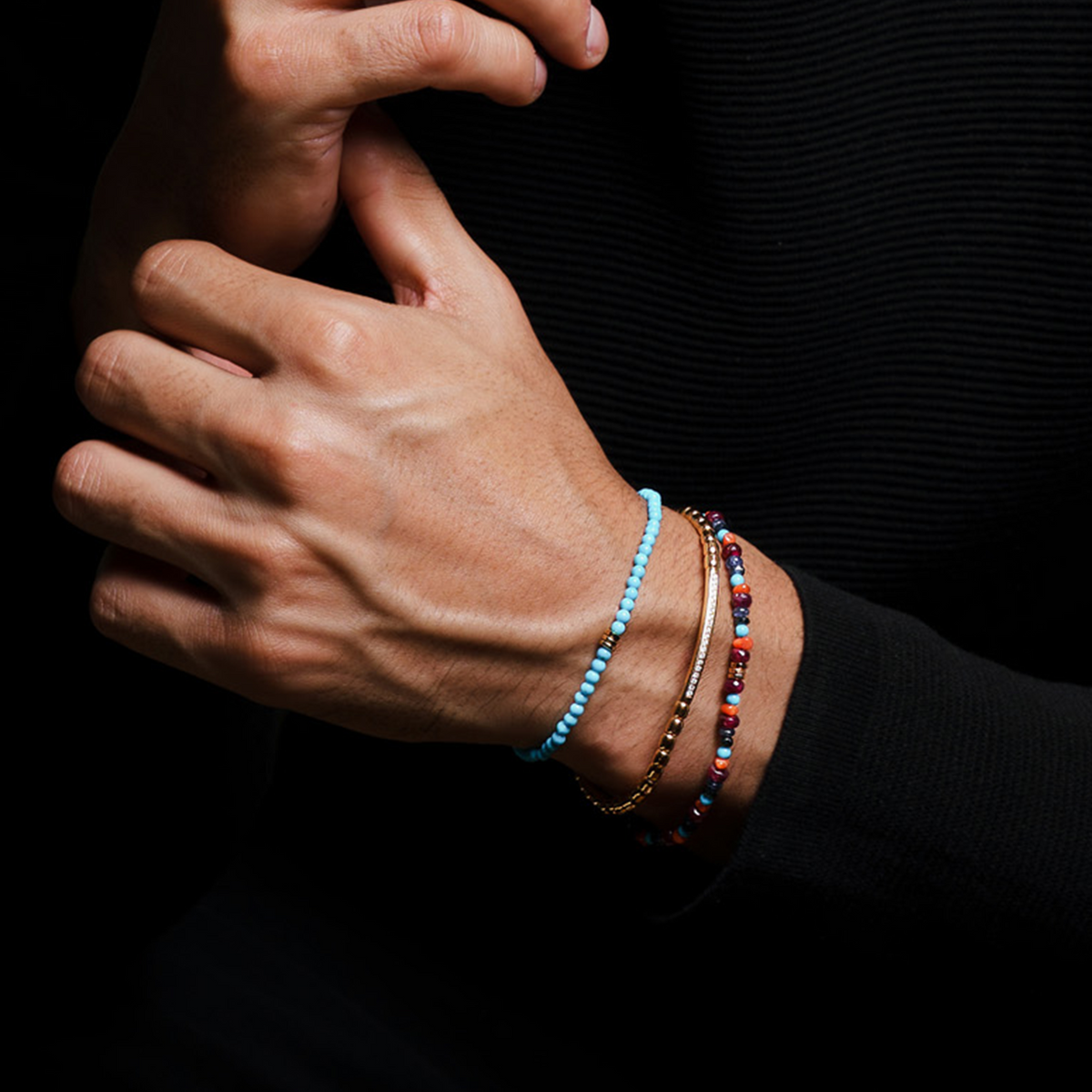 Precious Stone Bracelet With Multi-Colour Stones In 18K Rose Gold