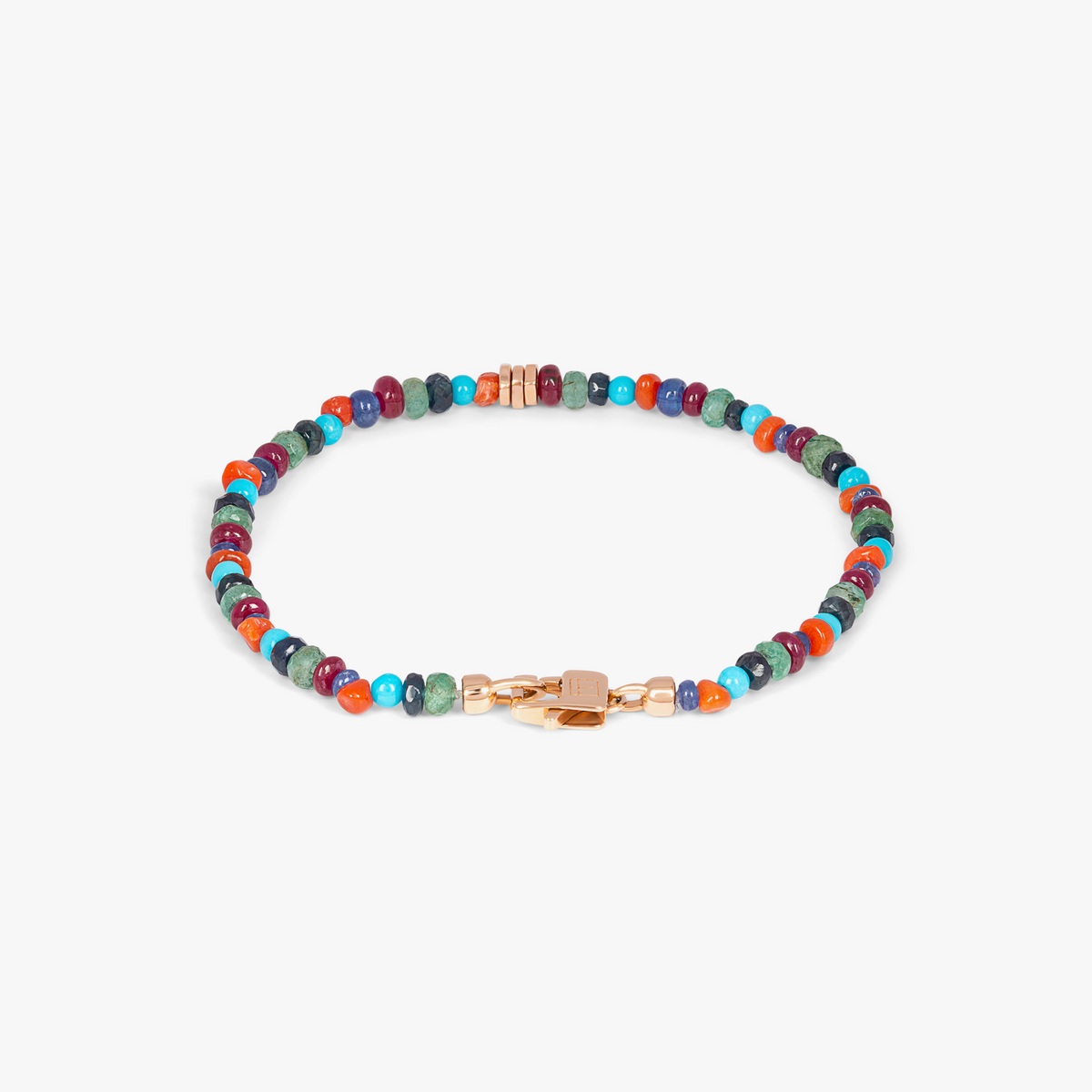 Precious Stone bracelet with multi-colour stones in 18k rose gold (UK) 2