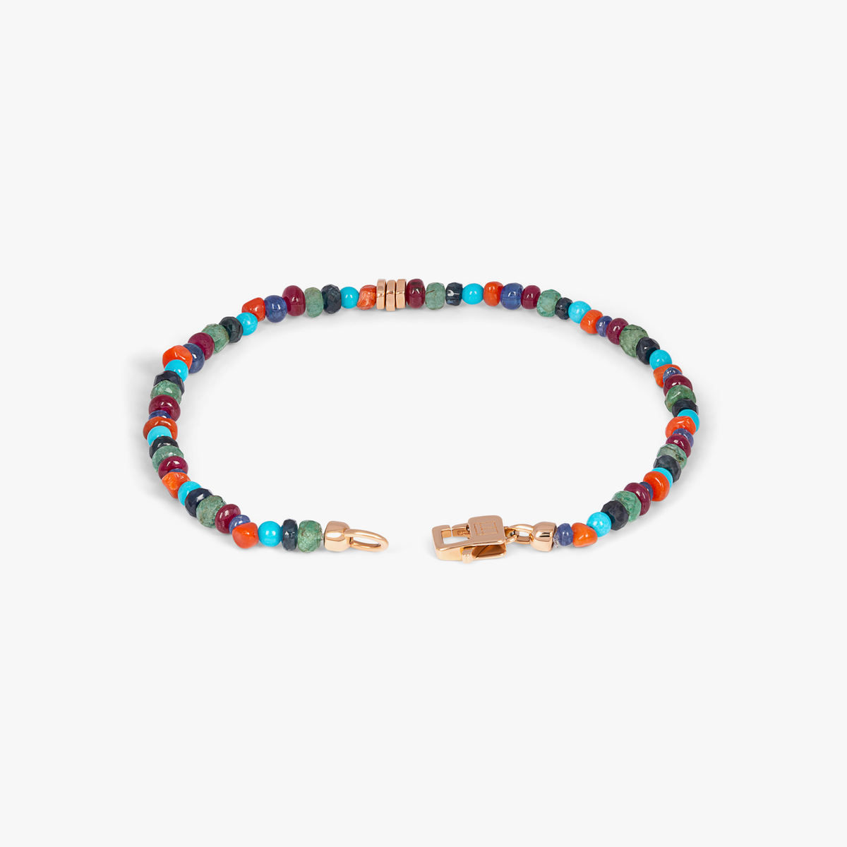 Precious Stone bracelet with multi-colour stones in 18k rose gold (UK) 3