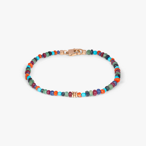 Precious Stone bracelet with multi-colour stones in 18k rose gold (UK) 1