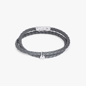 Diamantato bracelet in Italian grey leather with sterling silver (UK) 2