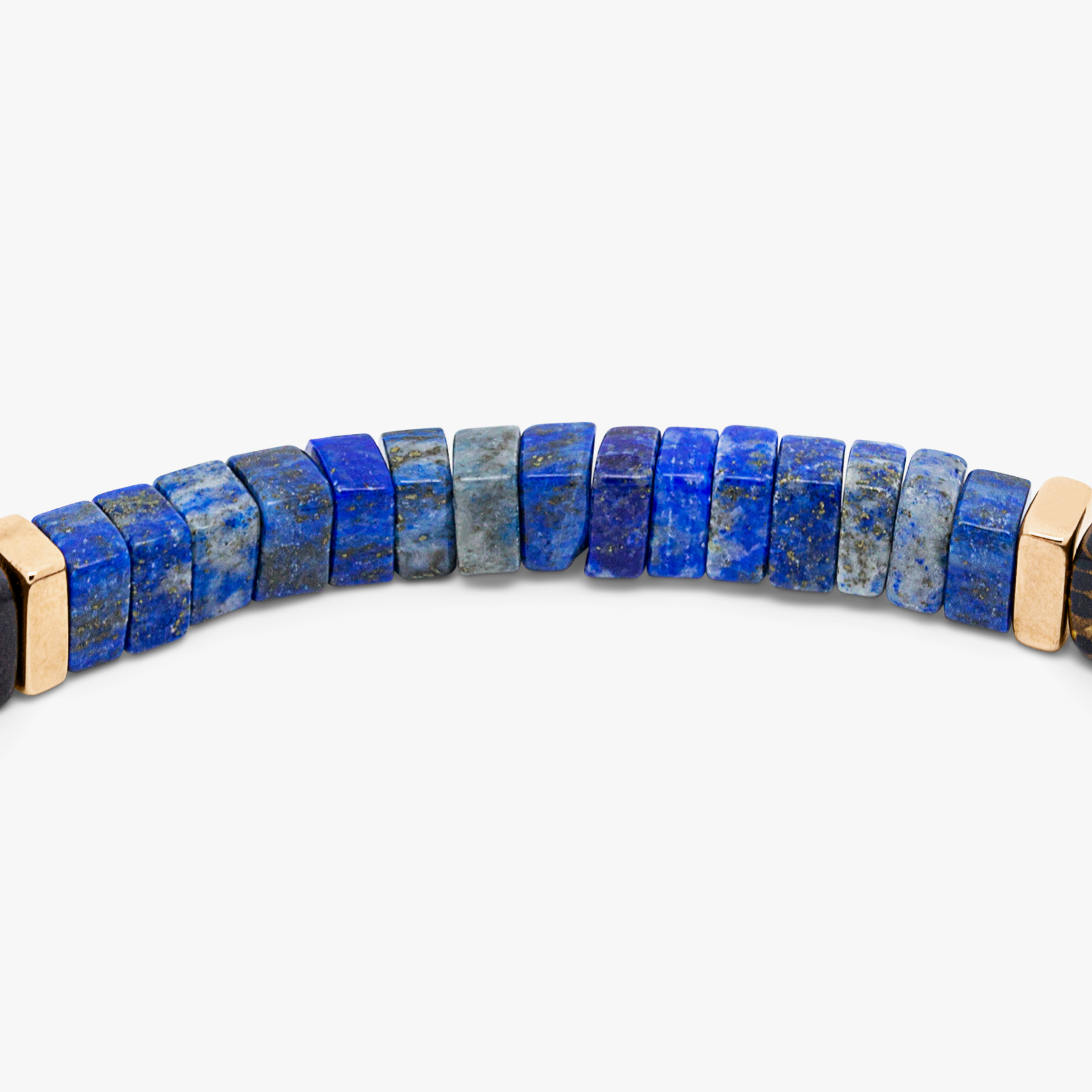 Legno bracelet in lapis, palm and ebony wood with rose gold plated sterling silver (UK) 4