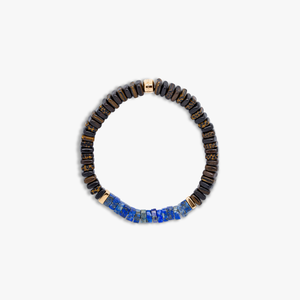 Legno bracelet in lapis, palm and ebony wood with rose gold plated sterling silver (UK) 2
