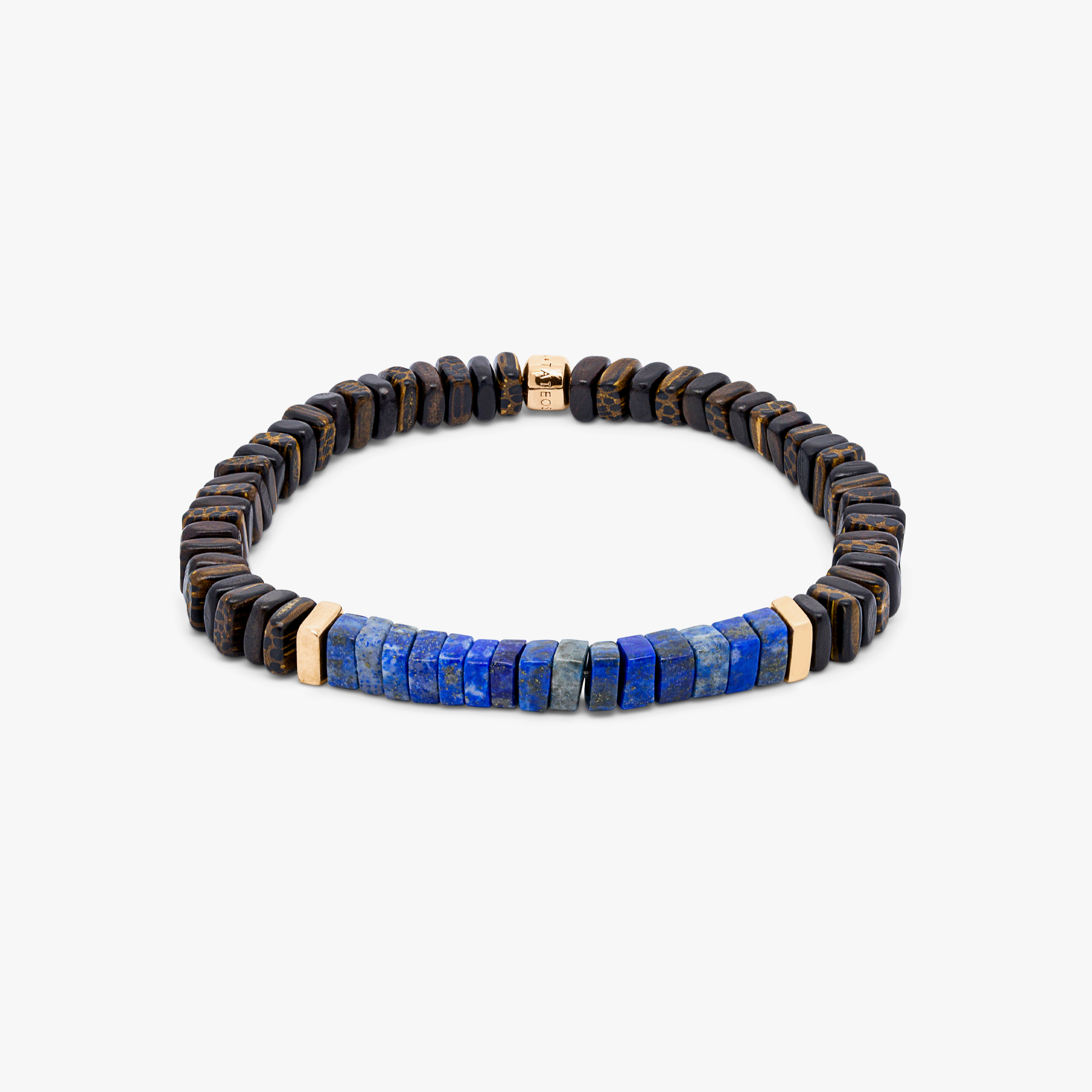 Legno bracelet lapis palm ebony wood rose gold plated sterling silver