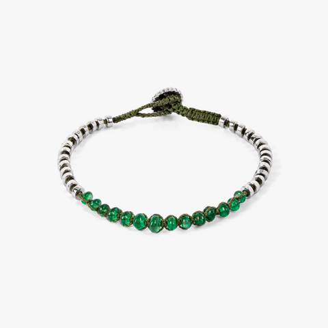 Pulse bracelet with emerald in sterling silver (UK) 1