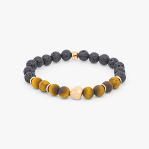Nugget bracelet with tiger eye and rose gold plated sterling silver (UK) 1