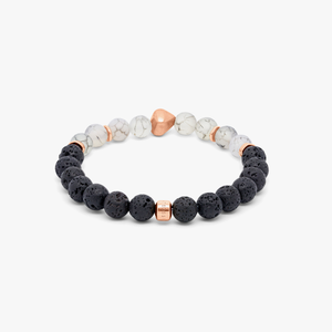 Nugget bracelet with frosted fire agate and rose gold plated sterling silver (UK) 3