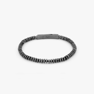 Pure Thread bracelet with black macrame in black rhodium plated sterling silver