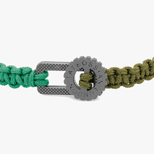 Gear Primo bracelet in green macramé with sterling silver (UK) 4