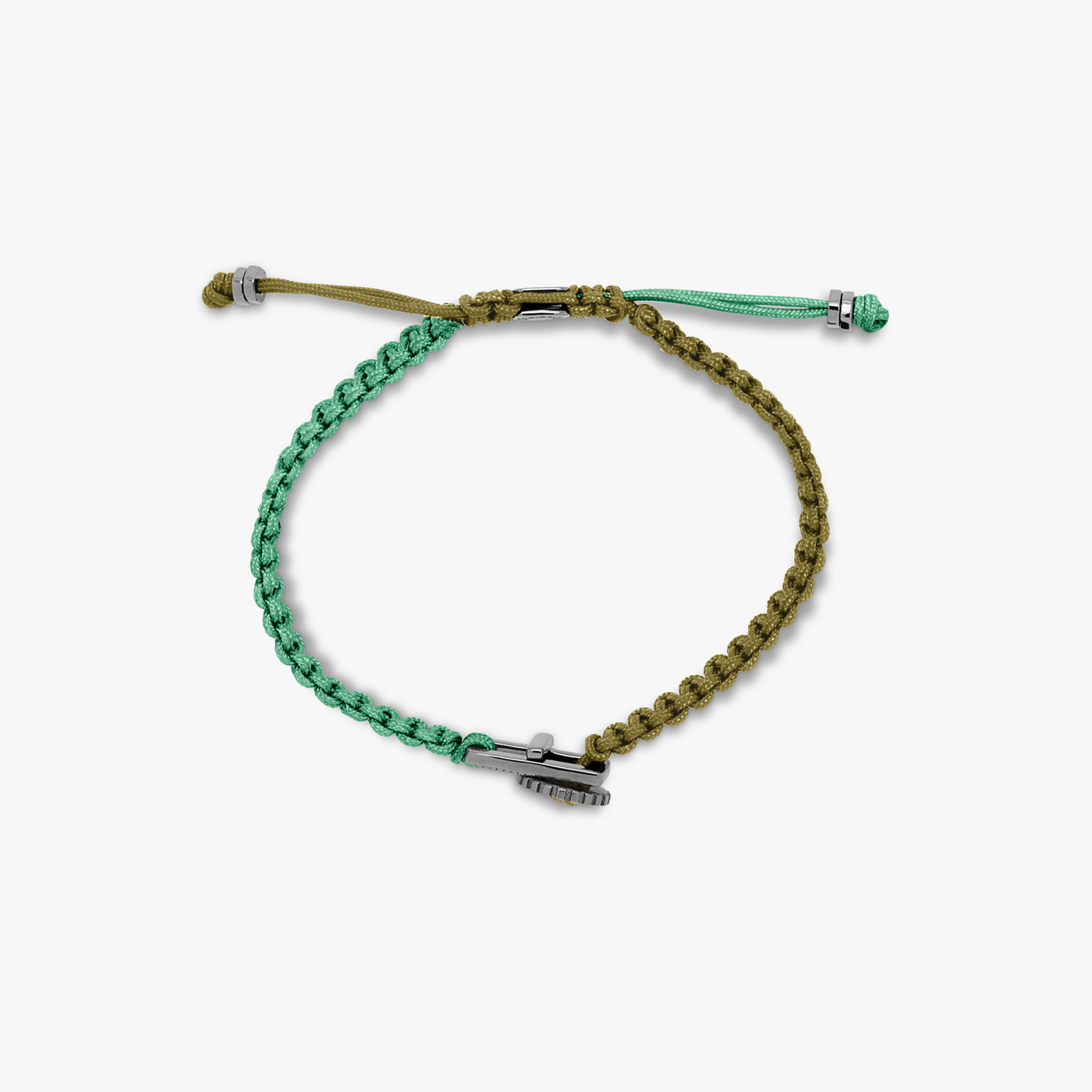 Gear Primo bracelet in green macramÃ© with sterling silver (UK) 2