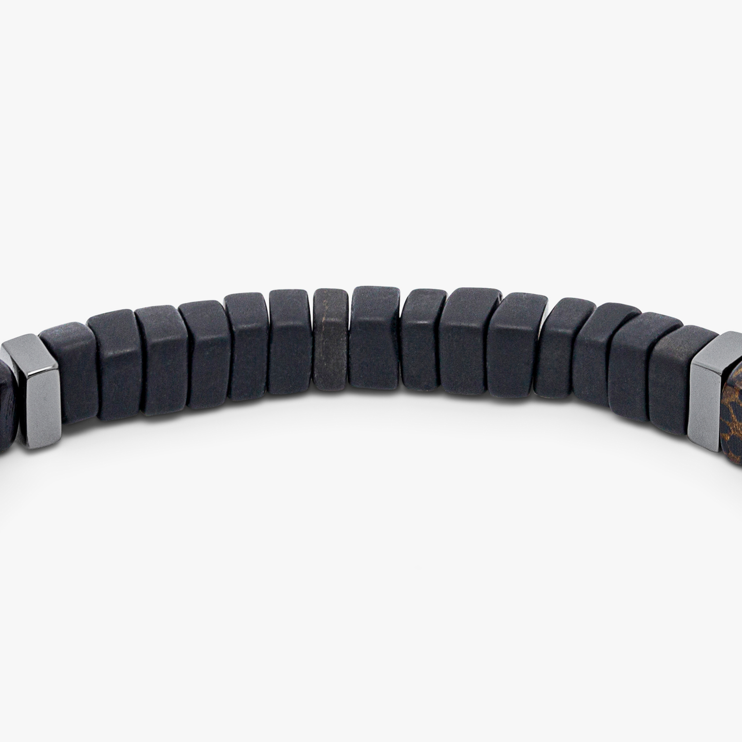 Legno bracelet in black onyx, palm and ebony wood with black rhodium plated sterling silver (UK) 4