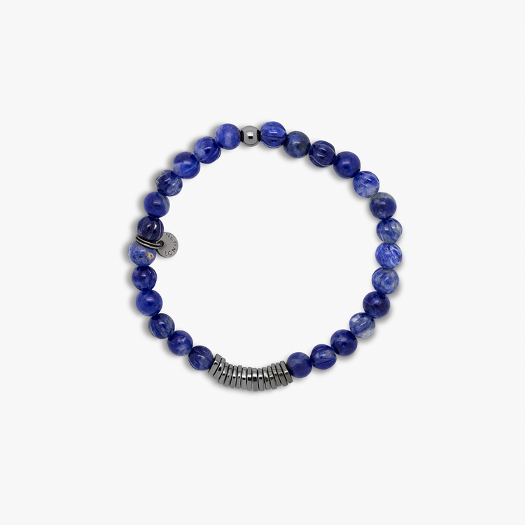 Classic Discs Bracelet in Black Rhodium & Sodalite – Tateossian