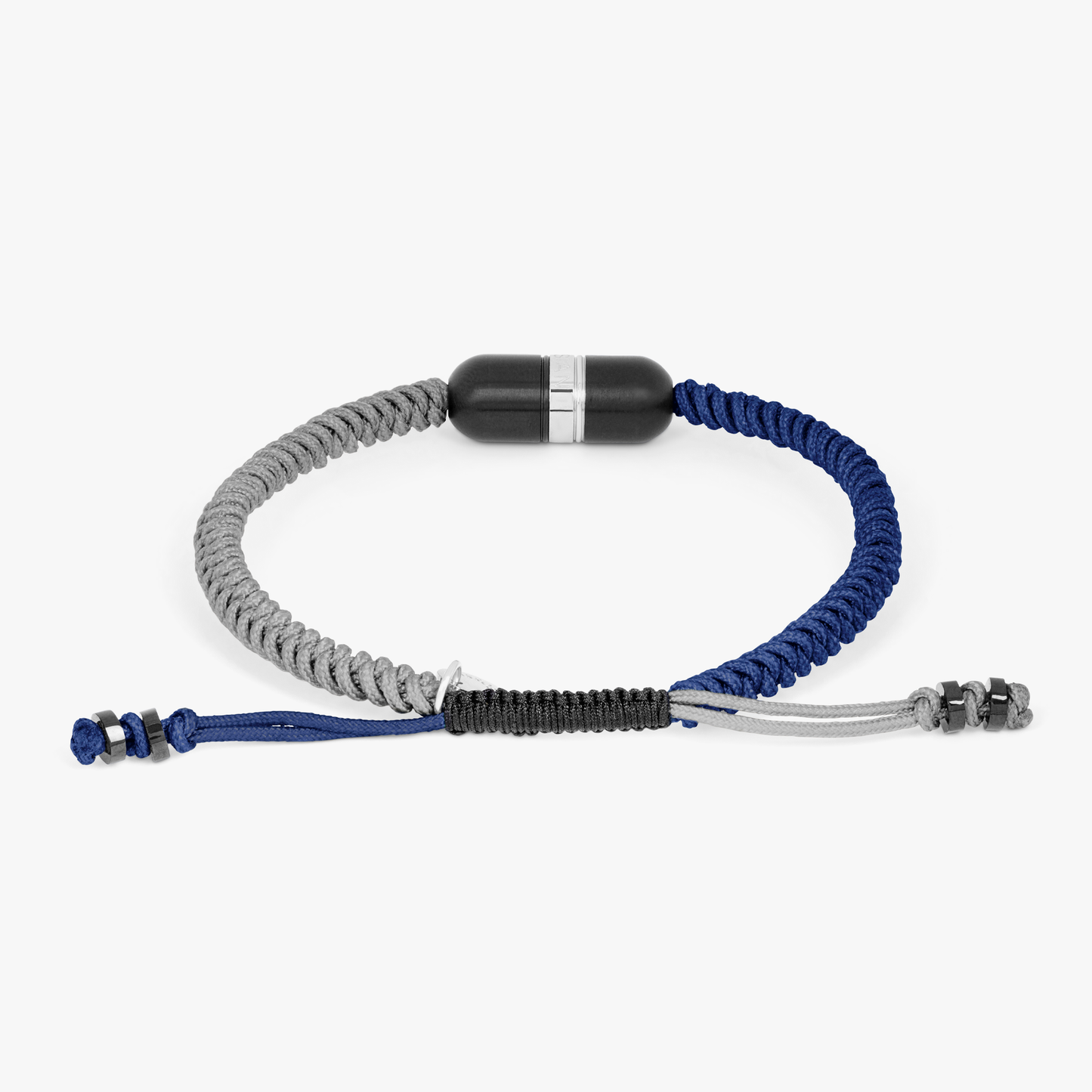 ELTON JOHN Metallic Pill Primo bracelet in blue and grey macrame