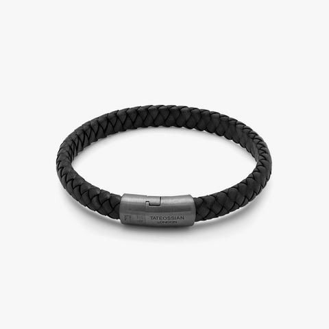 Cobra Sontuoso Leather Bracelet In Black