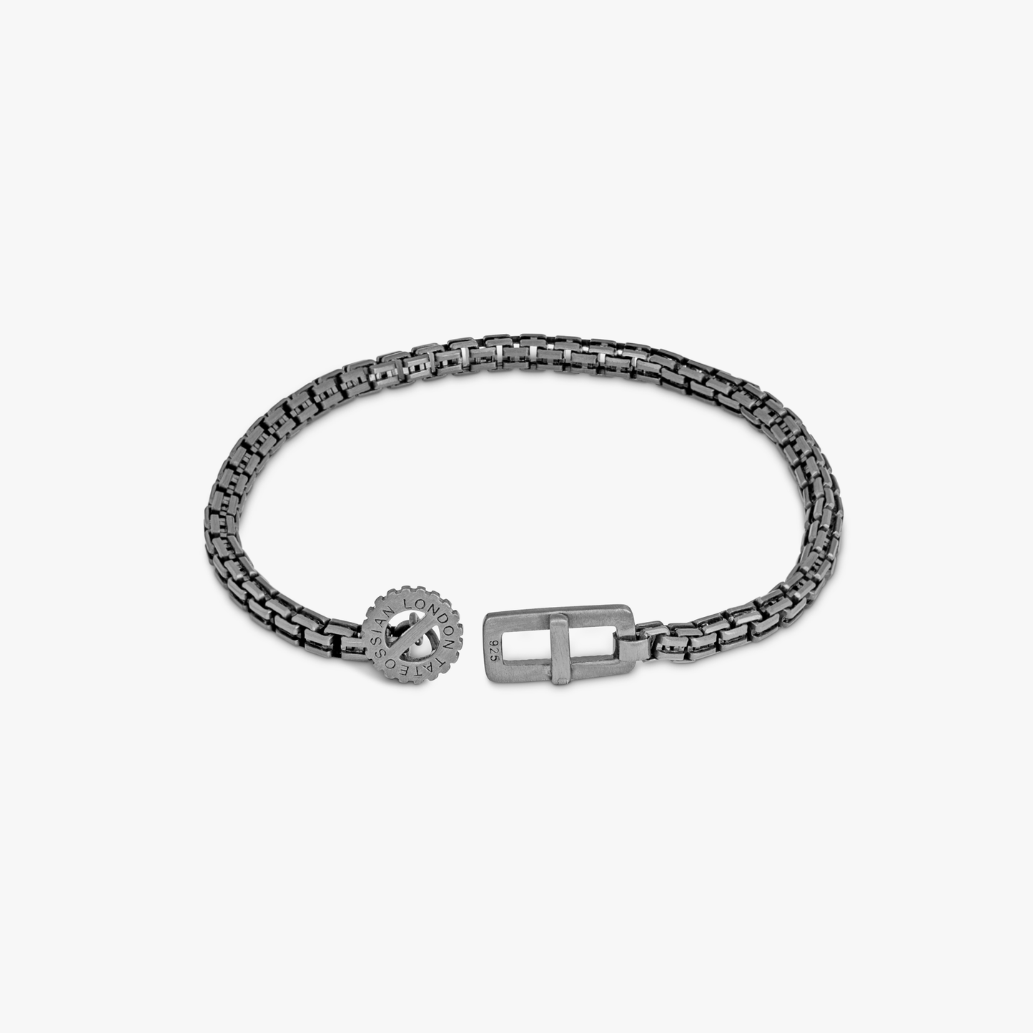 Gear Venetian Chain bracelet in oxidised sterling silver