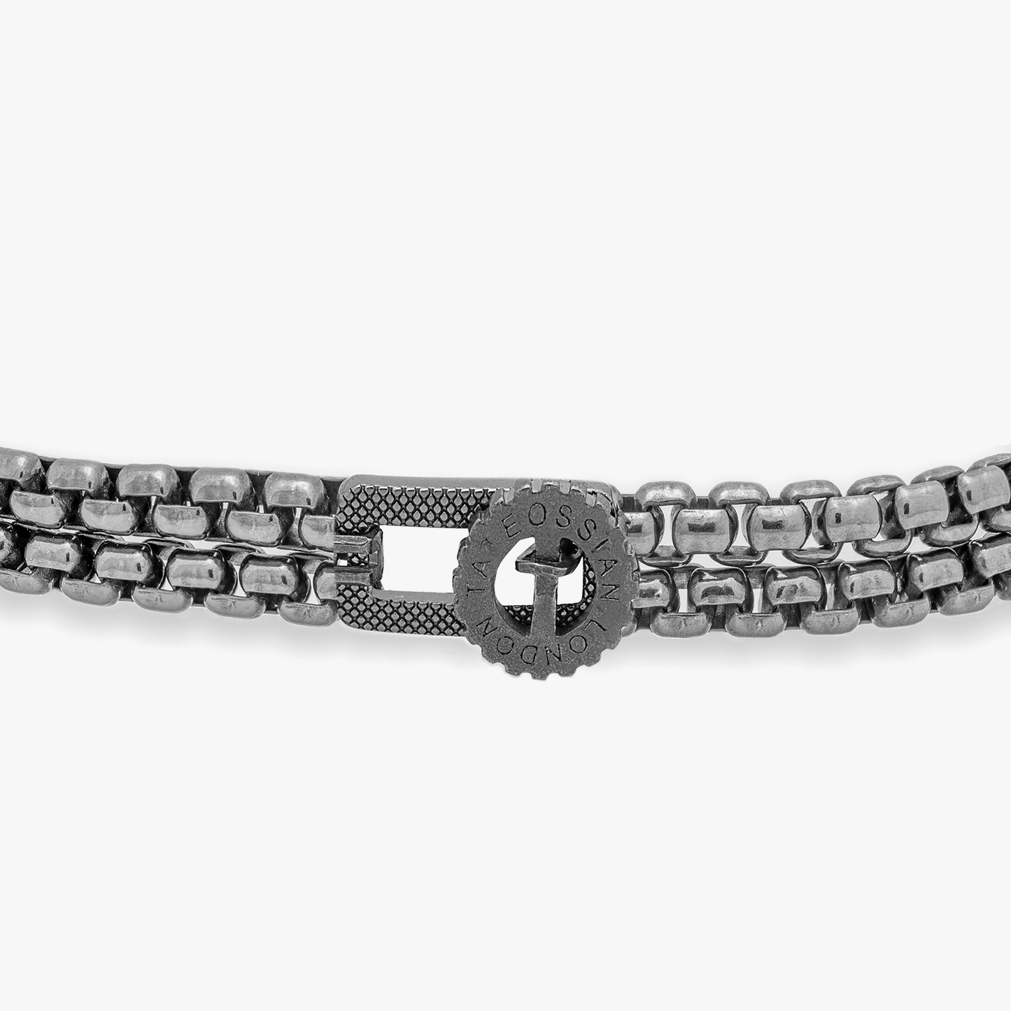 Gear Briolette Chain bracelet in oxidised sterling silver