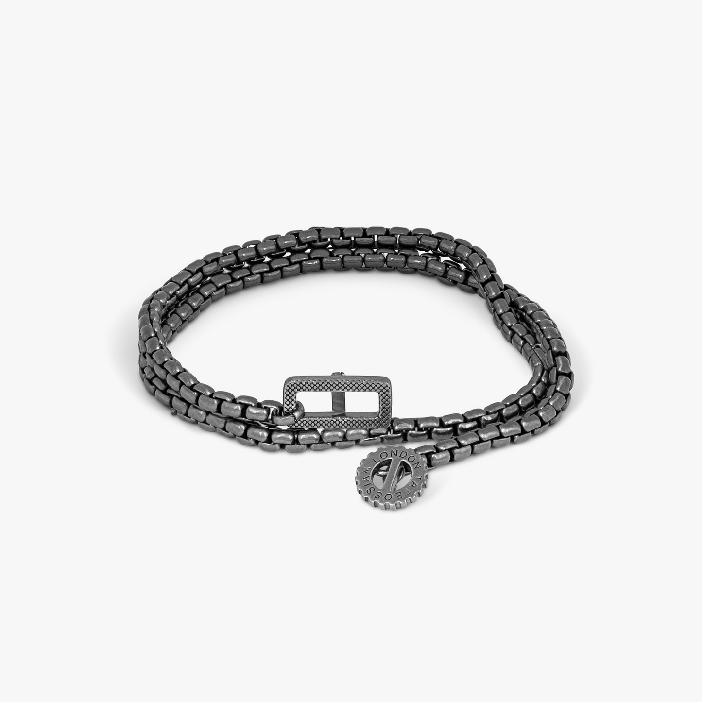 Gear Briolette Chain bracelet in oxidised sterling silver