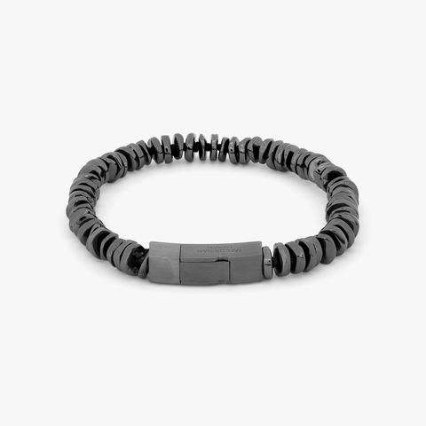 Pure Click Beaded Bracelet In Black Ruthenium Silver