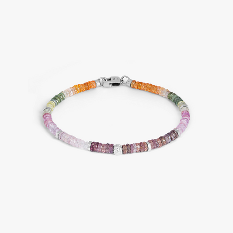 Nodo bracelet with multi-colour sapphire and sterling silver