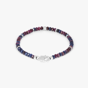 Nodo bracelet with red and blue sapphires and sterling silver (UK) 2