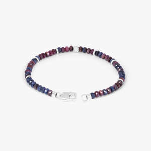 Nodo bracelet with red and blue sapphires and sterling silver (UK) 3