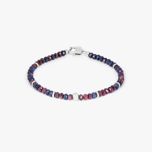 Nodo bracelet with red and blue sapphires and sterling silver (UK) 1