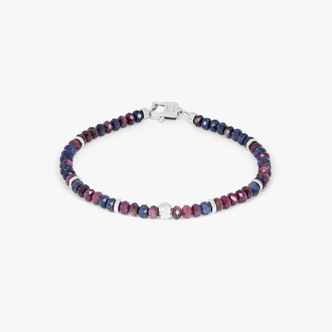 Nodo bracelet with red and blue sapphires and sterling silver (UK) 1