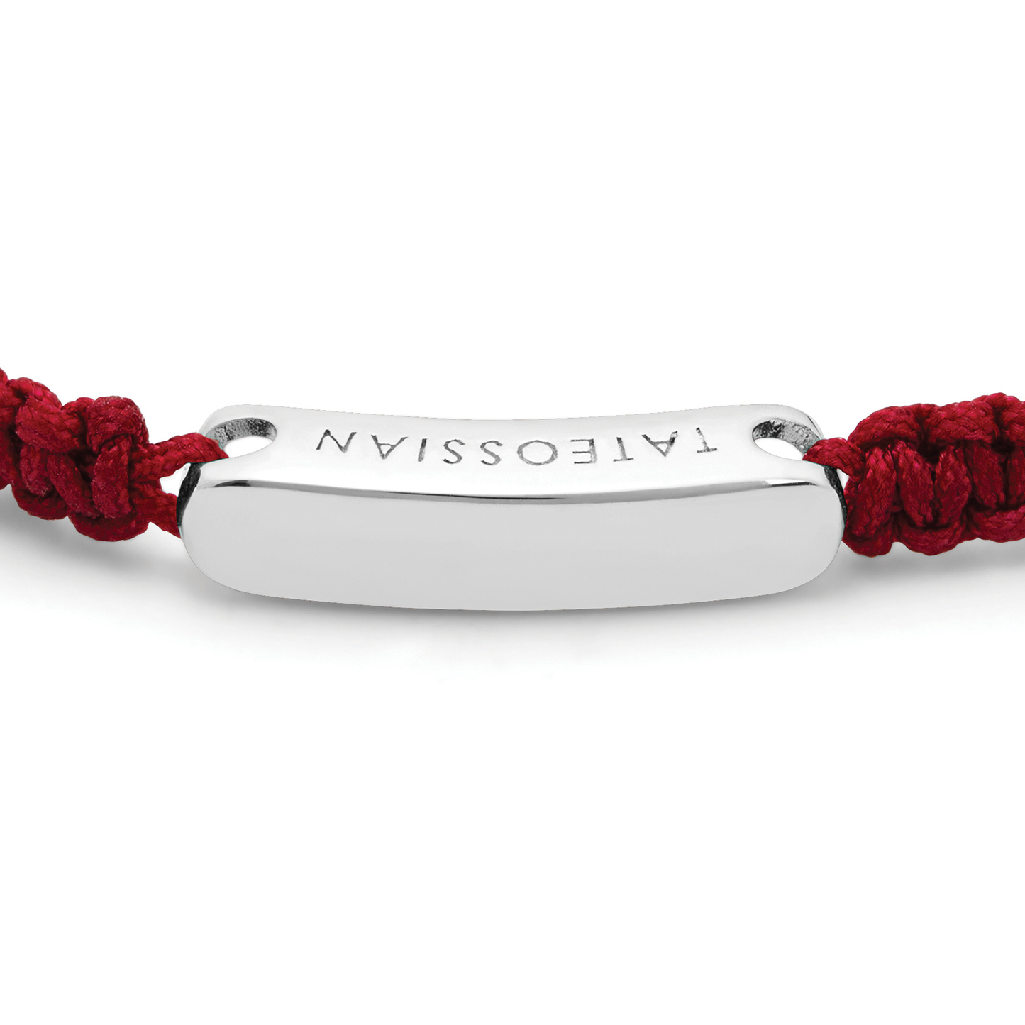 MacramÃ© Bracelet In Red With Sterling Silver- Engravable