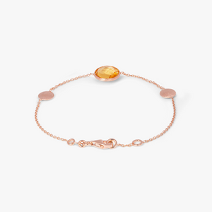Kensington bracelet with citrine in 14k satin rose gold (UK) 2