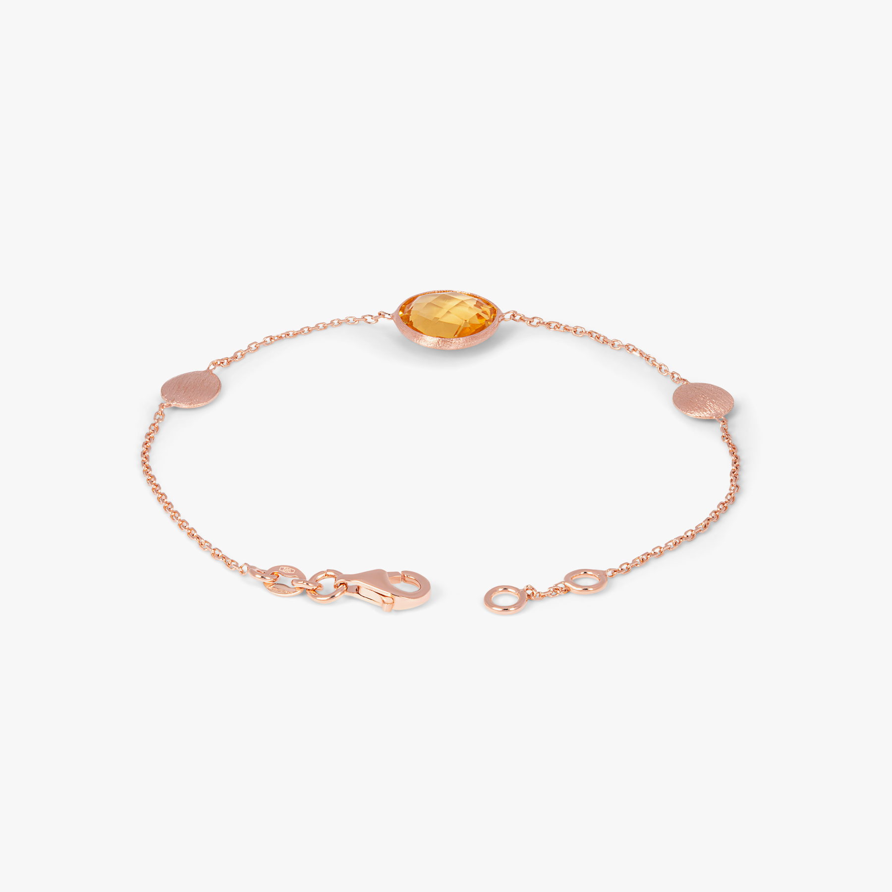 Kensington bracelet with citrine in 14k satin rose gold (UK) 3