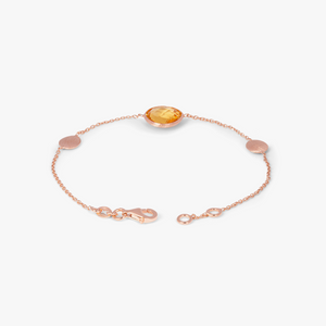Kensington bracelet with citrine in 14k satin rose gold (UK) 3