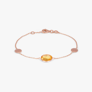 Kensington bracelet with citrine in 14k satin rose gold (UK) 1