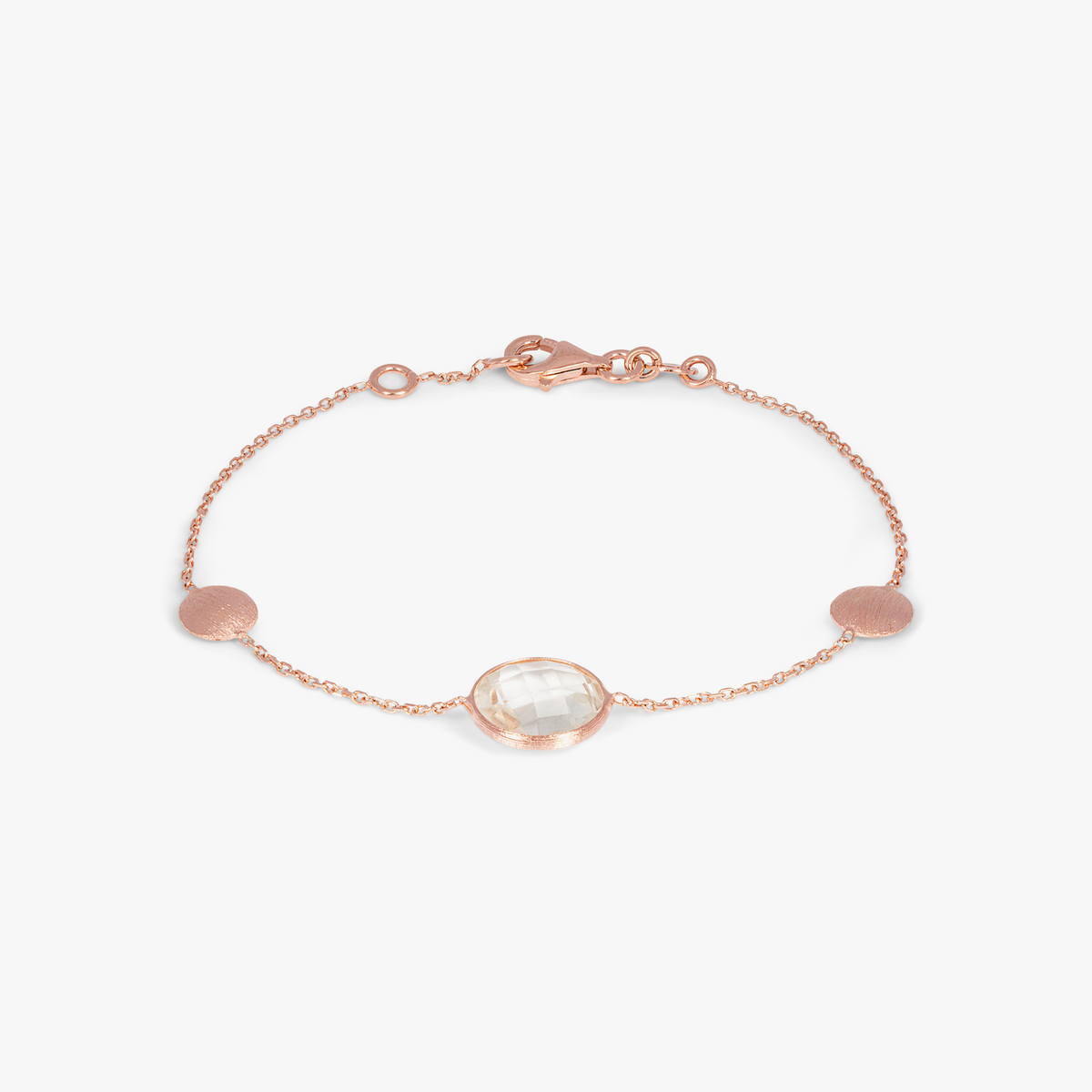Kensington Bracelet 14K Satin Rose Gold Prasiolite