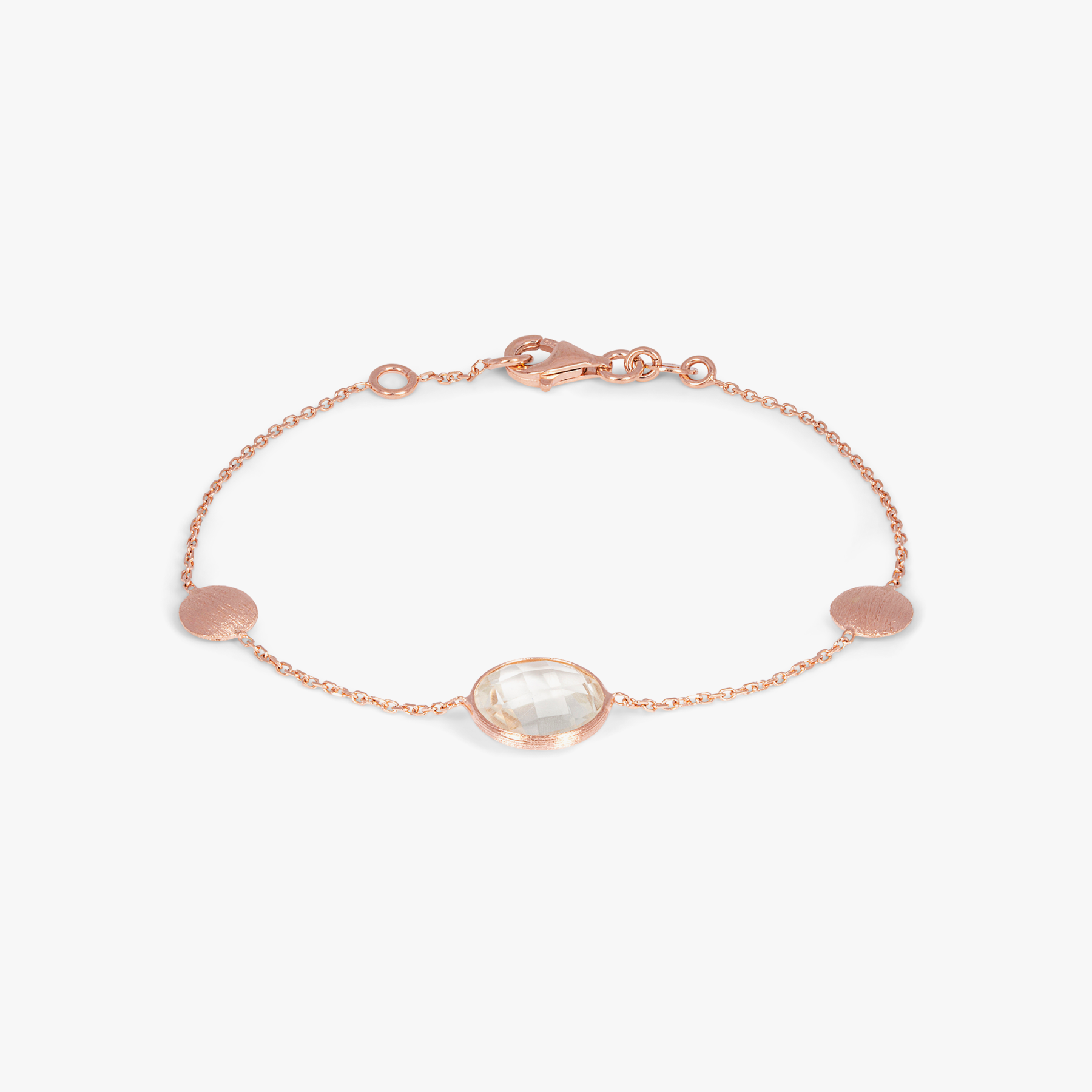 Kensington Bracelet 14K Satin Rose Gold Prasiolite