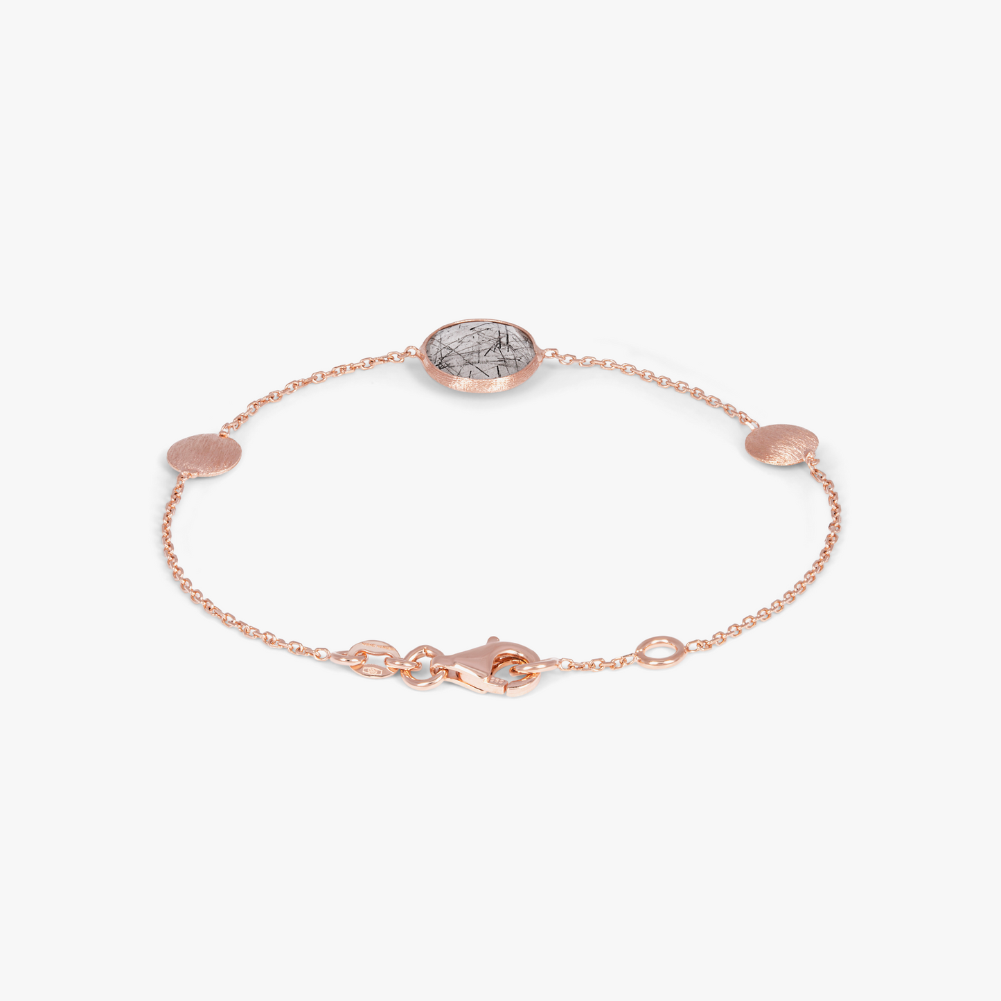 Kensington bracelet in black rutilated quartz and 14k satin rose gold (UK) 2