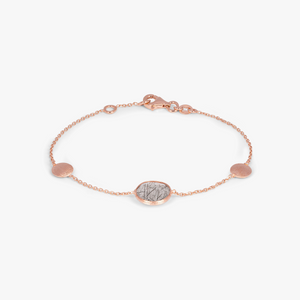 Kensington bracelet in black rutilated quartz and 14k satin rose gold (UK) 1