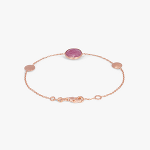 Kensington bracelet in ruby root and 14k satin rose gold (UK) 2