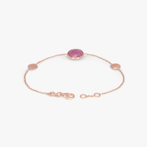 Kensington bracelet in ruby root and 14k satin rose gold (UK) 3