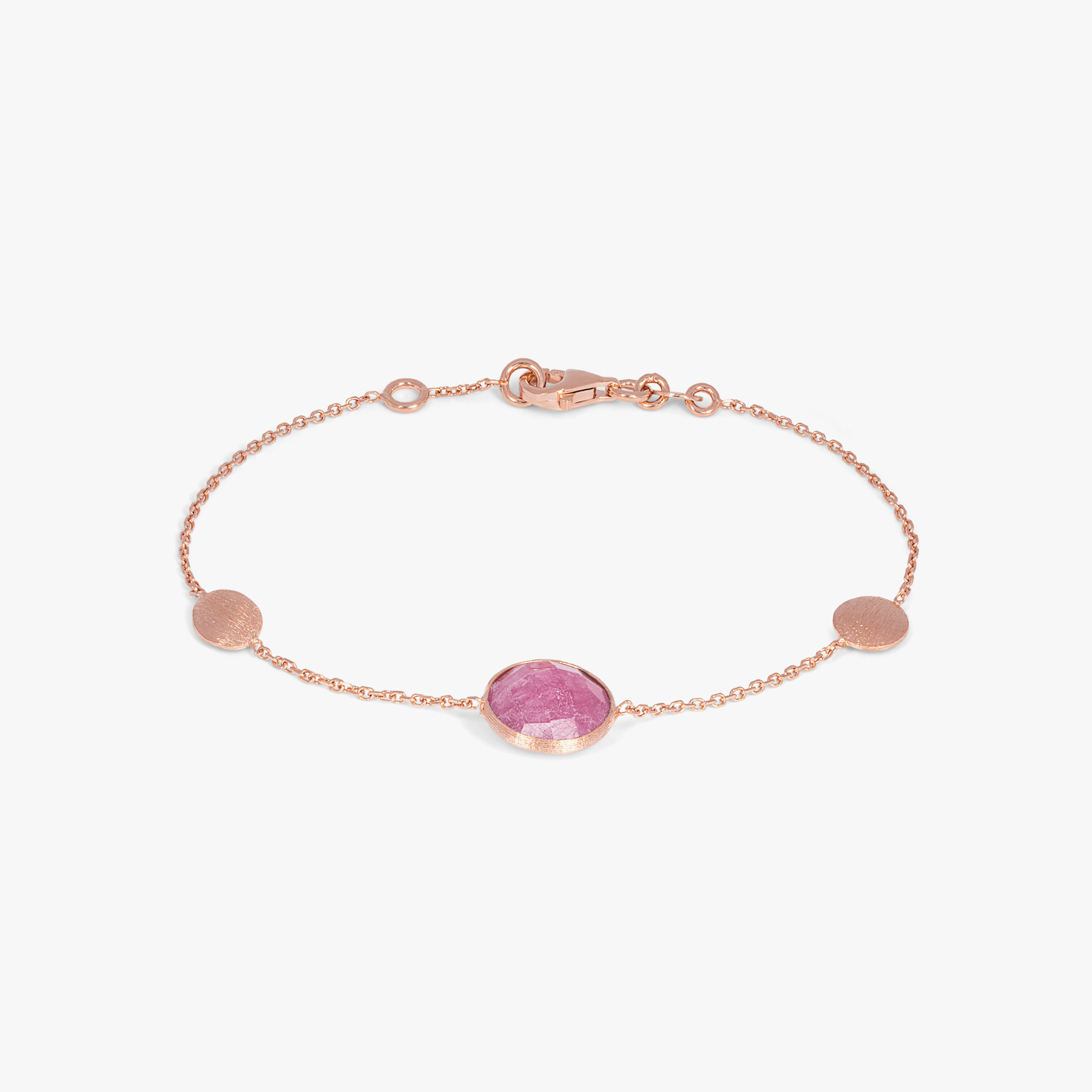 Kensington bracelet in ruby root and 14k satin rose gold (UK) 1